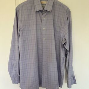 Michael Kors Non-Iron Dress Shirt Men's Size 16.5 - 34/35 Lavender/lLight Blue